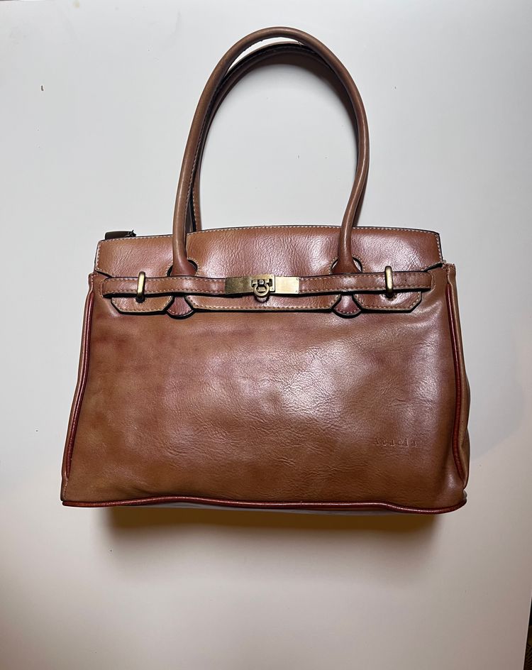Brown Italian Leather Handbag 2000s