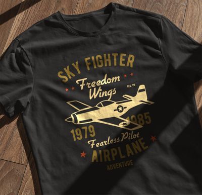 Sky Fighter Fearless Pilot T-Shirt AU 3