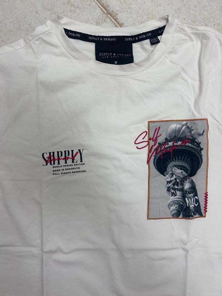 Supply & Demand White Graphic T-Shirt image 3