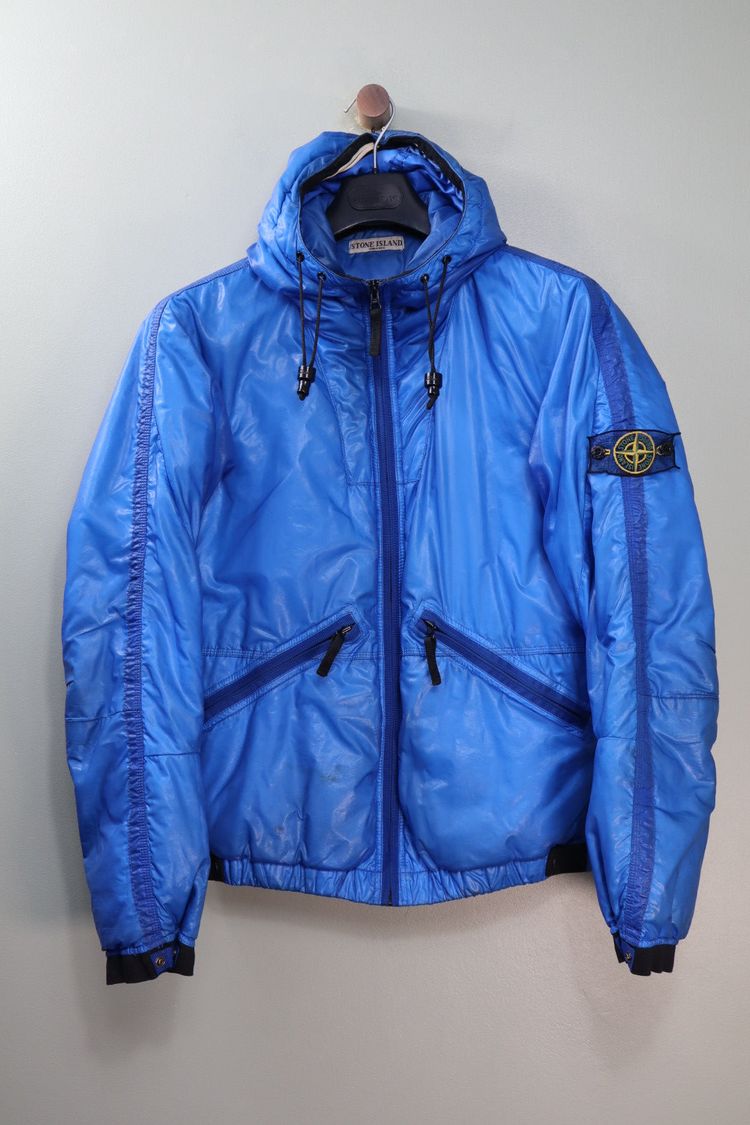 Stone Island Blue Mesh Goose Down Jacket imagen 7