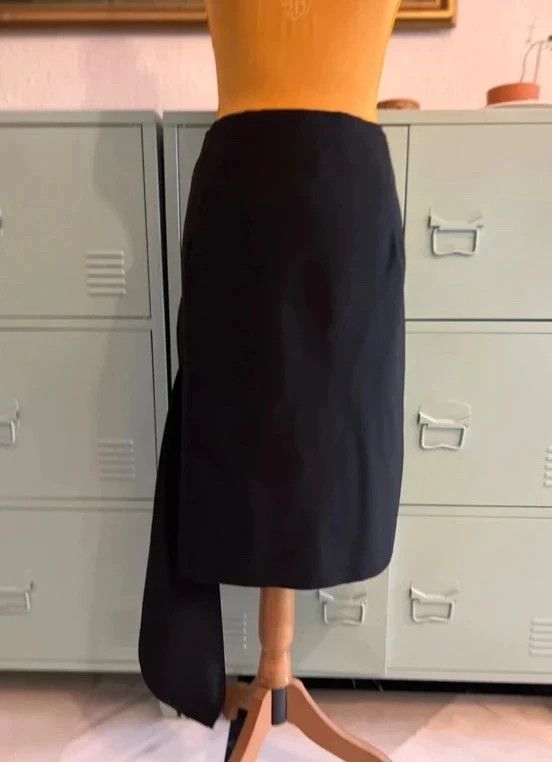 Erny Van Reijmersdal – Asymmetric 100% Wool Skirt – Sculptural Draped – Dutch Designer Archive obraz 3