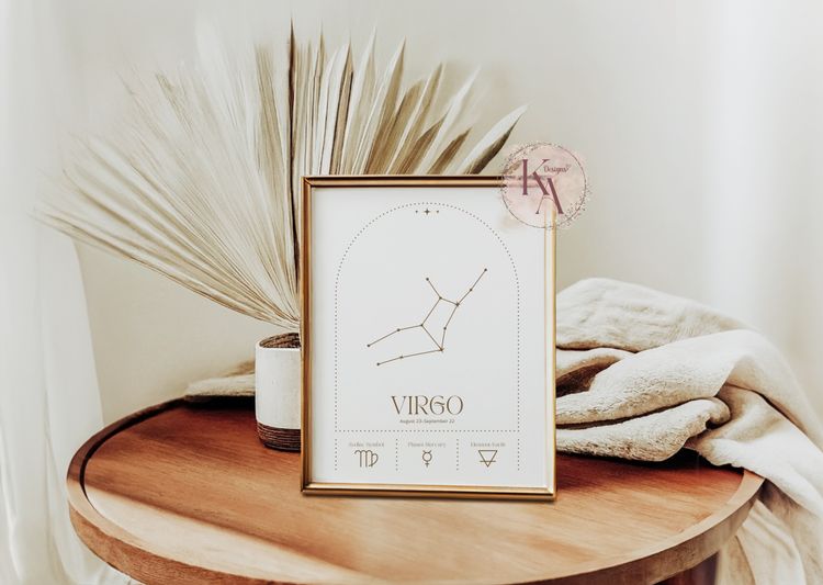 A4 Virgo Zodiac Wall Art Print