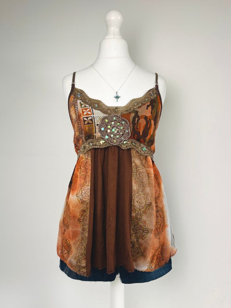 French vintage brown fairy cami 