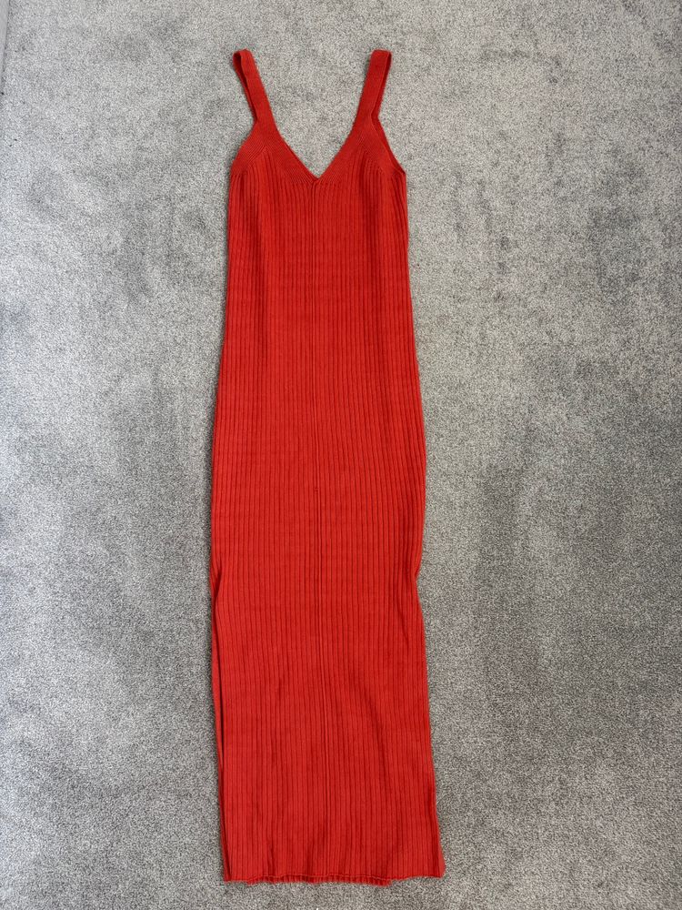 Other Red Ribbed Sleeveless Dress product image