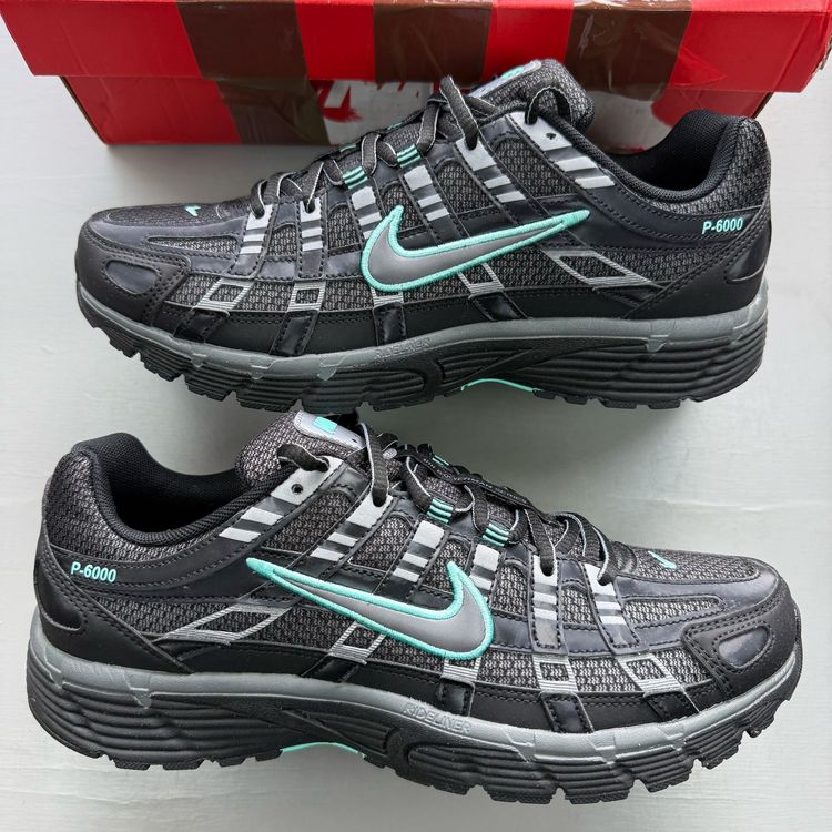 Immagine di Nike P-6000 Size UK 9 Black Hyper Turquoise Grey Tiffany Trainers IR1477-010 1