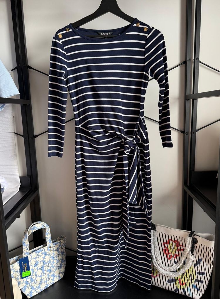 Lauren Ralph Lauren Navy And White Striped Dress
