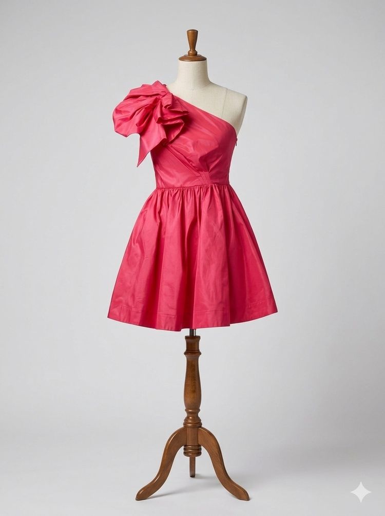 Pinko One-Shoulder Pink Dress