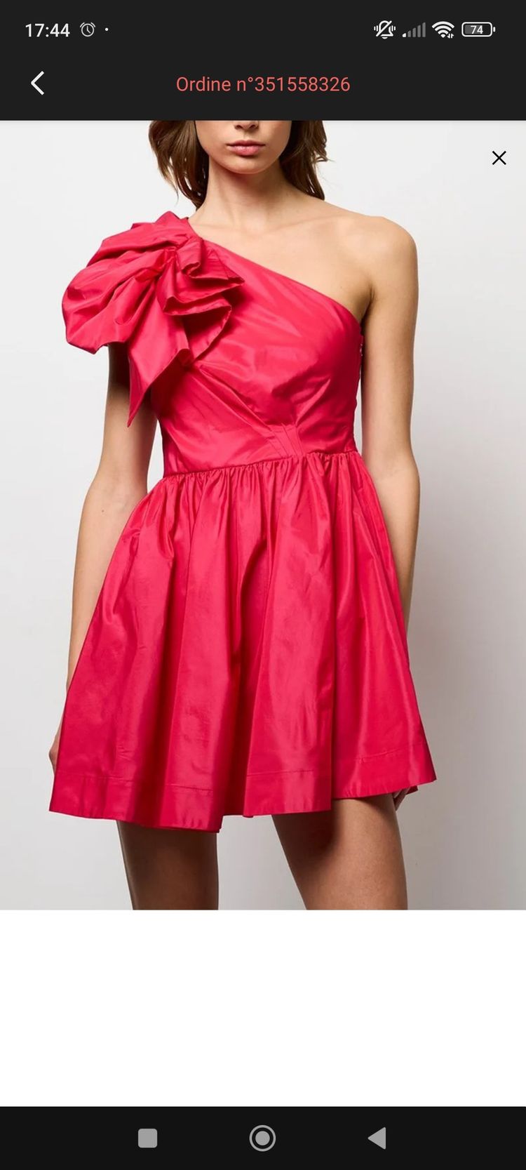 Pinko One-Shoulder Pink Dress image 2