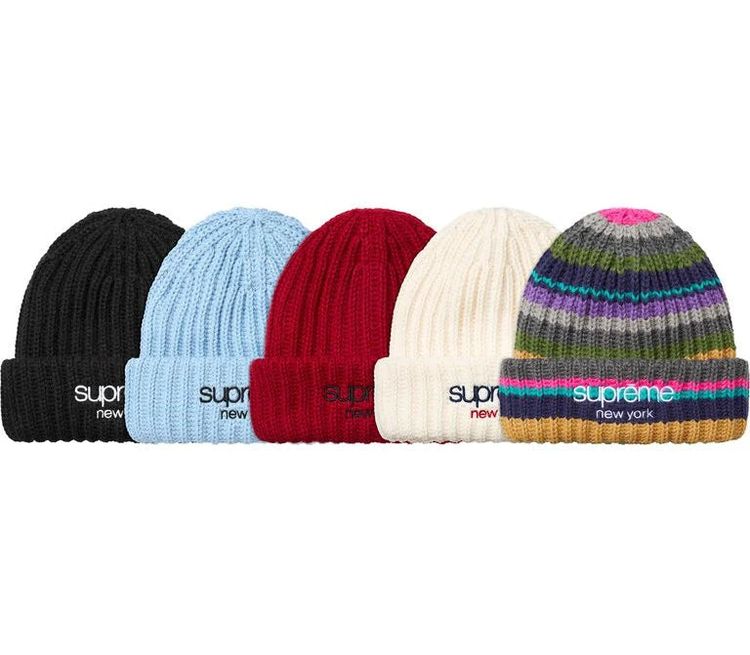 SUPREME CLASSIC LOGO CHUNKY KNIT 'LIGHT BLUE' BEANIE obraz 3