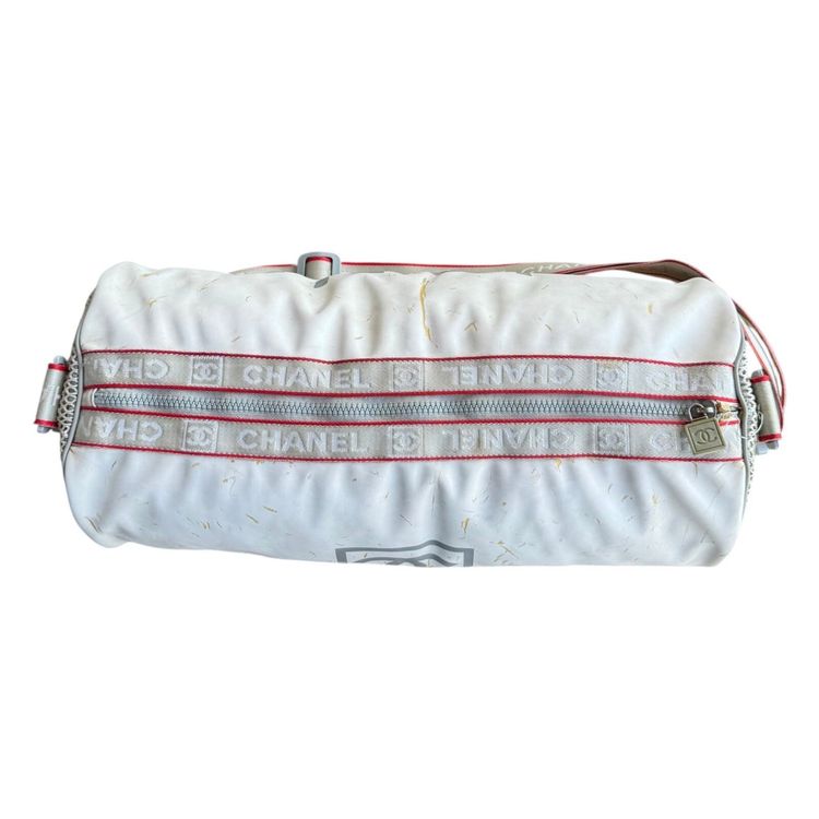Chanel White Sports Line cylindrical drum duffle bag image 9