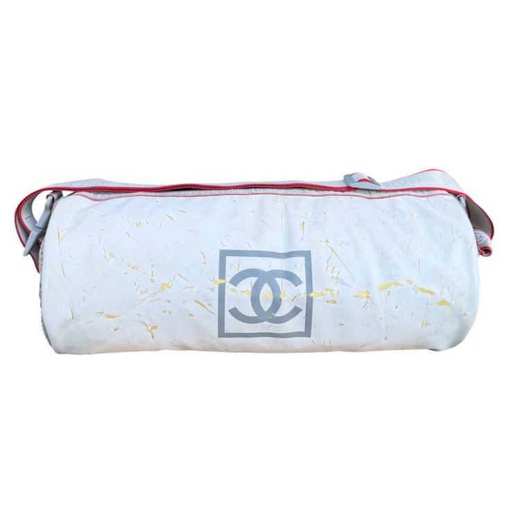 Chanel White Sports Line cylindrical drum duffle bag image 13