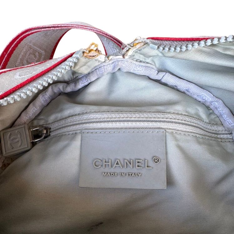 Chanel White Sports Line cylindrical drum duffle bag image 11