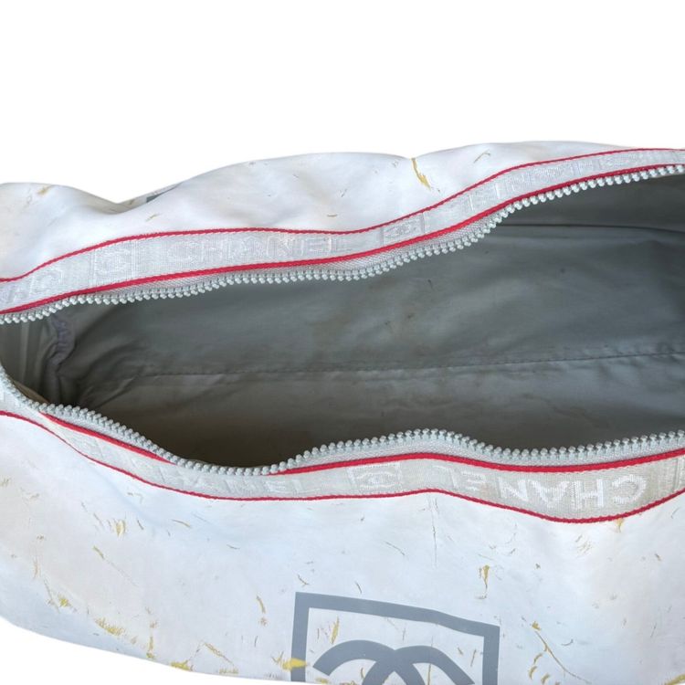 Chanel White Sports Line cylindrical drum duffle bag image 5