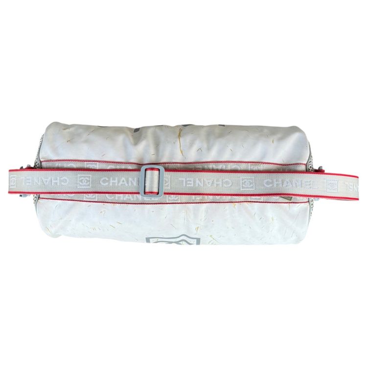 Chanel White Sports Line cylindrical drum duffle bag image 6
