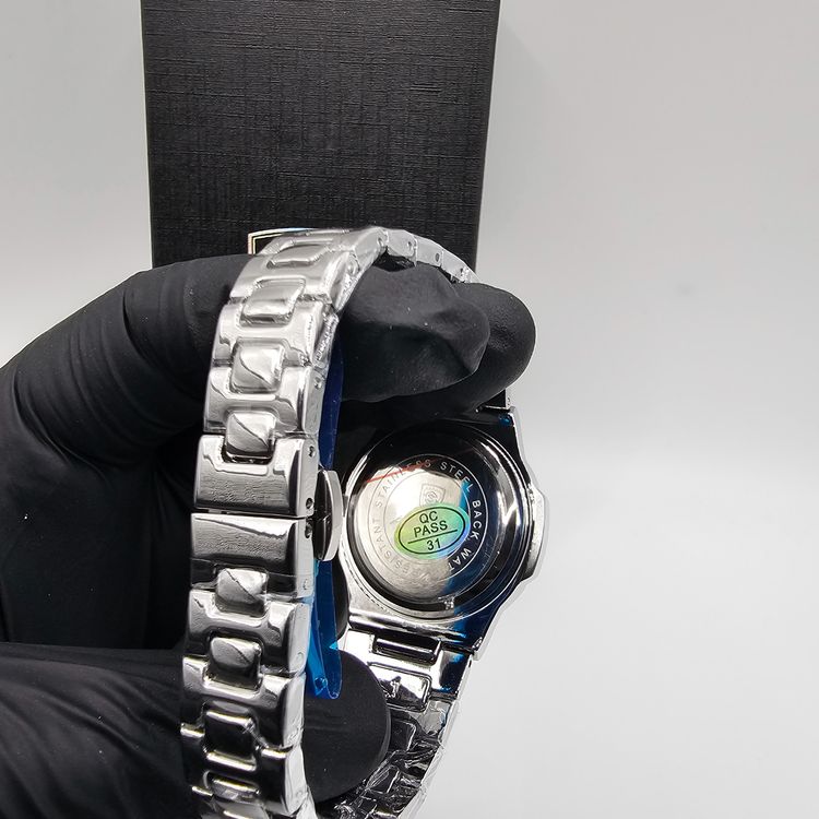 Poedagar Silver Wristwatch With Black Dial obraz 5
