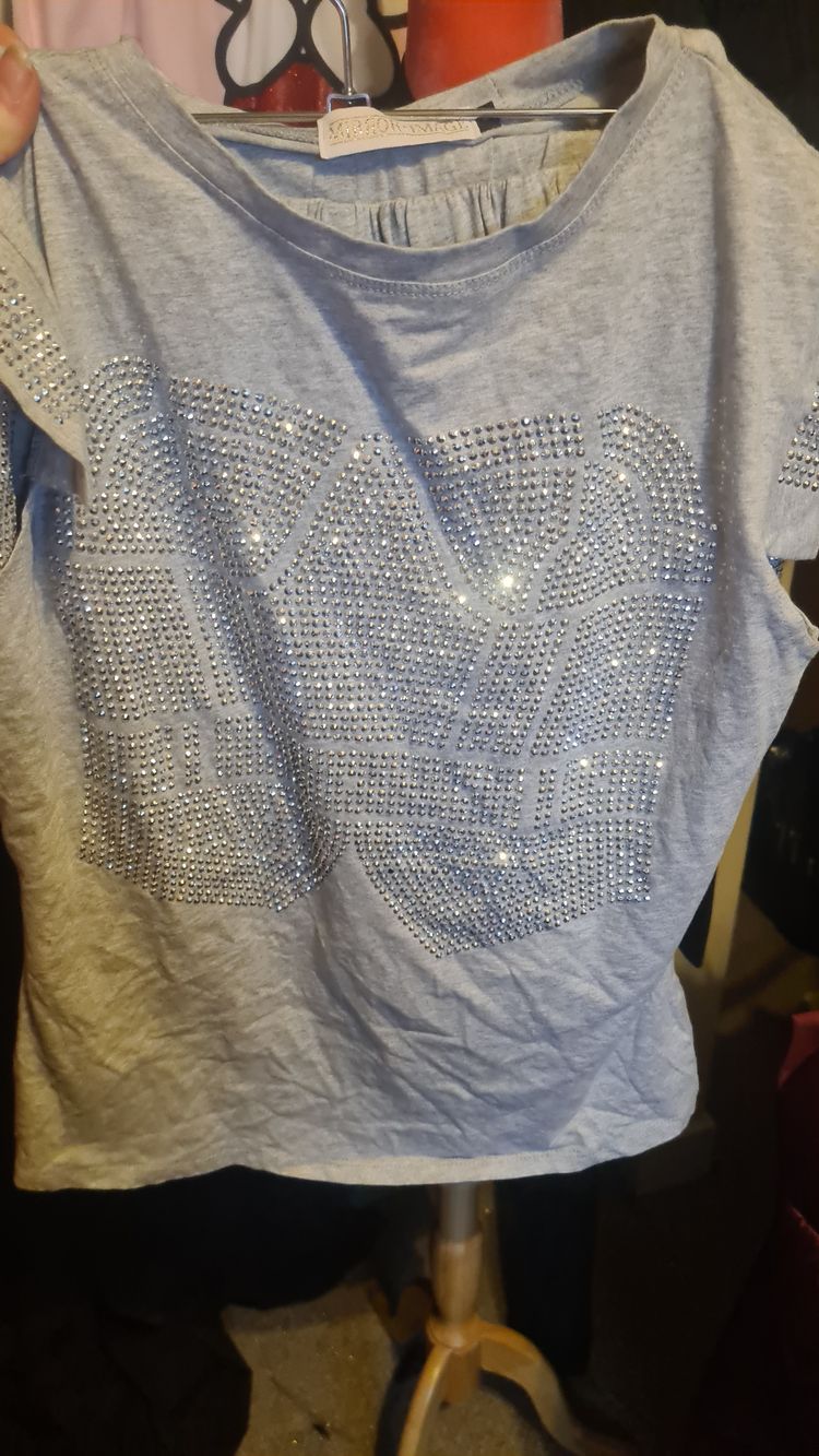 Grey Short Sleeve lounge set with shorts With Rhinestone Design