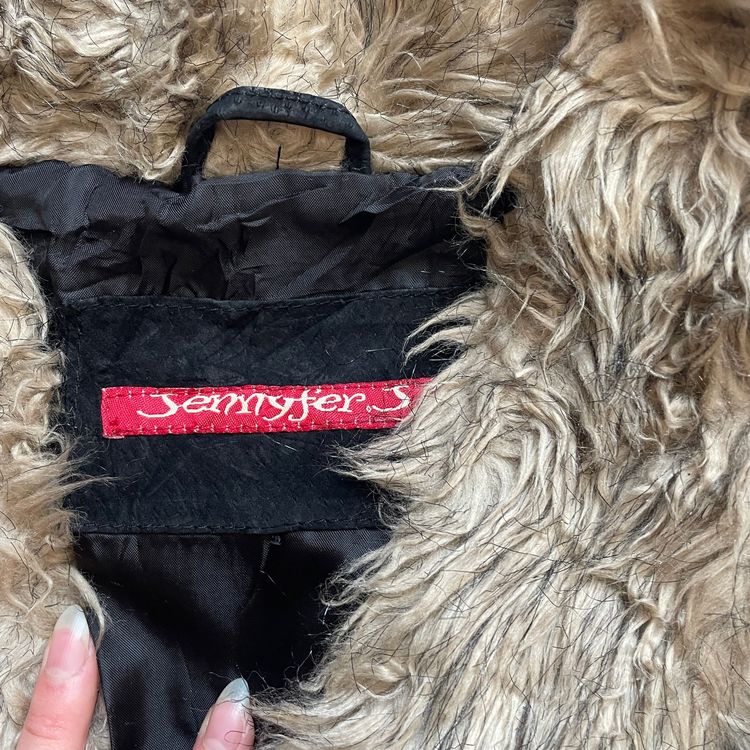 Immagine di Y2K Afghan Jennyfer Black Coat With Faux Fur Trim 5