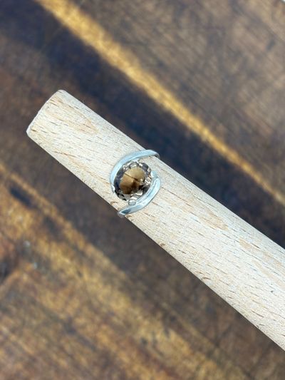 Sterling Silver Smoky Quartz Statement Ring
