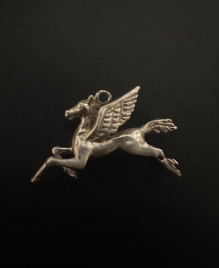 Silver Pegasus Pendant Charm image 1