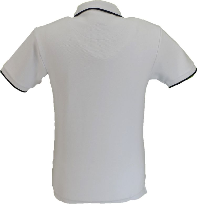 Trojan Mens White Ottoman Rib Tipped Polo Shirt image 4