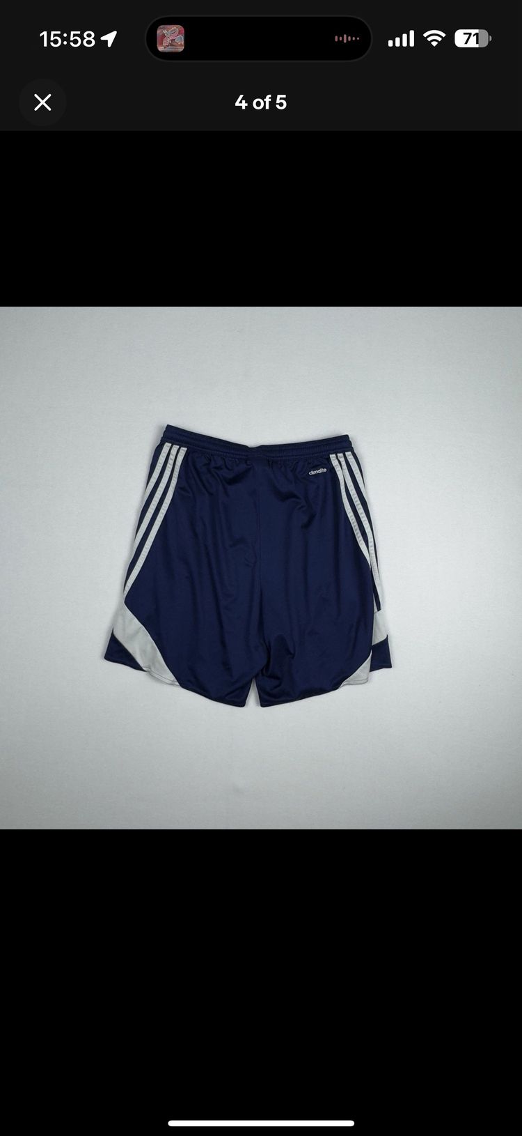 Immagine di Adidas Climalite Navy Sports Shorts White Stripe Logo Medium M Football Gym 2