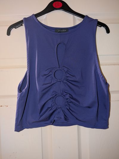 Primark Blue Sleeveless Top With Cut-Out Rings