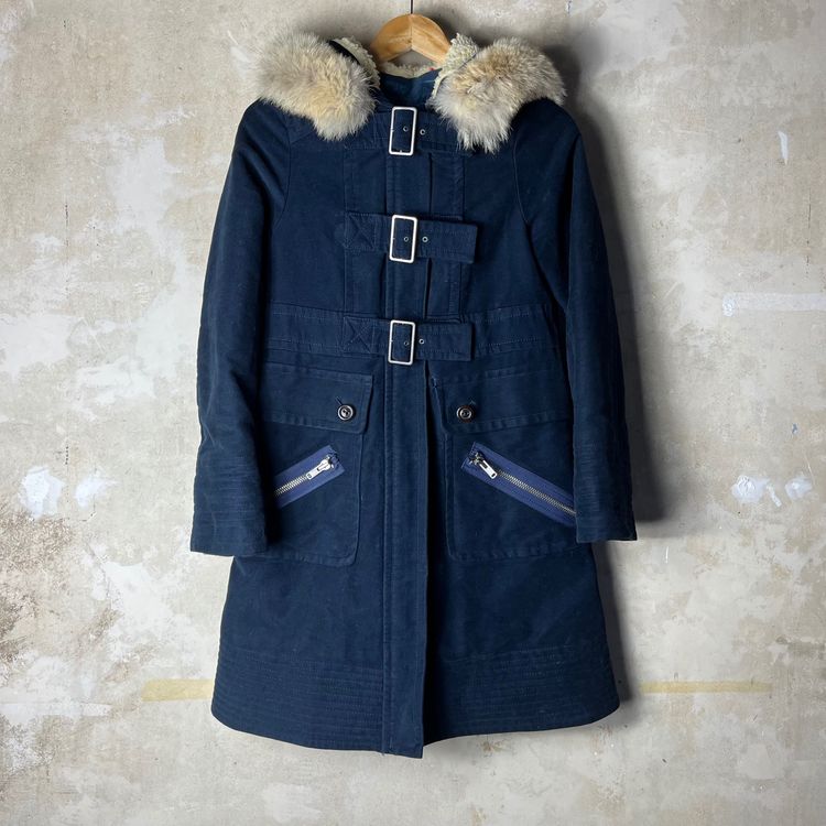 Navy Blue Marc Jacob’s Coat With Fur Hood