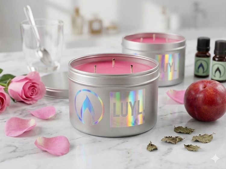 Other 40cl large 3 wick Scented Candle In Silver Tin product image