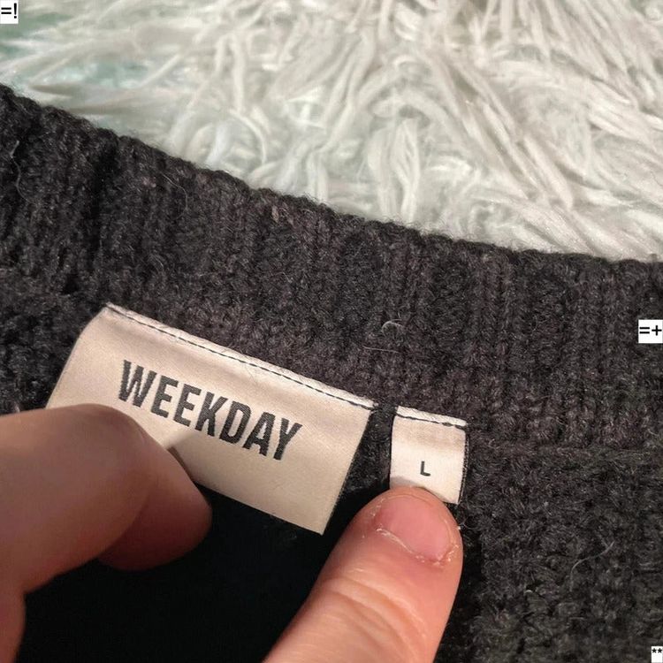 Black Weekday Knitted Jumper - Large 3