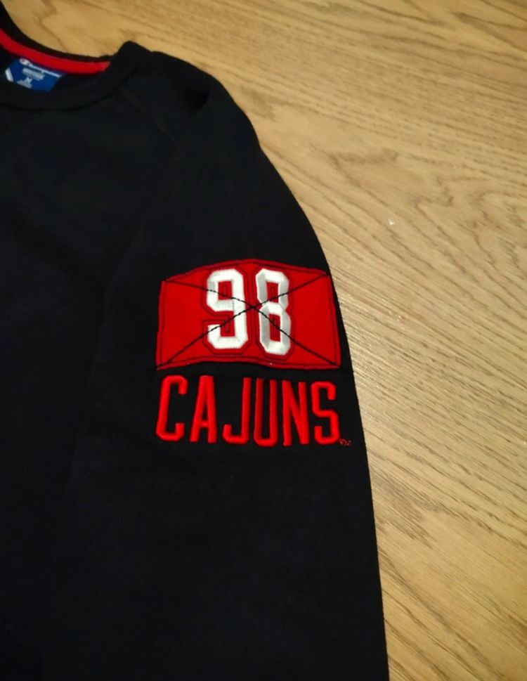 Champion Black Sweatshirt With Louisiana Ragin' Cajuns Logo M size imagen 6