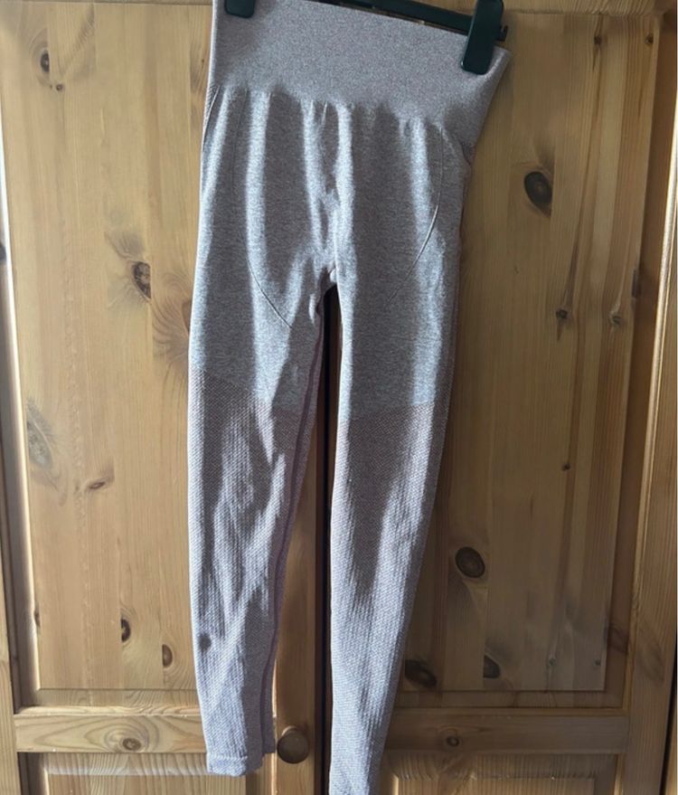 Pink Textured Leggings scrunch bum  obraz 1