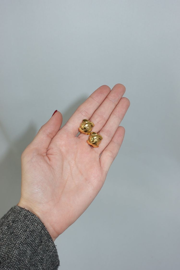 Chanel Small Gold Earrings image 7