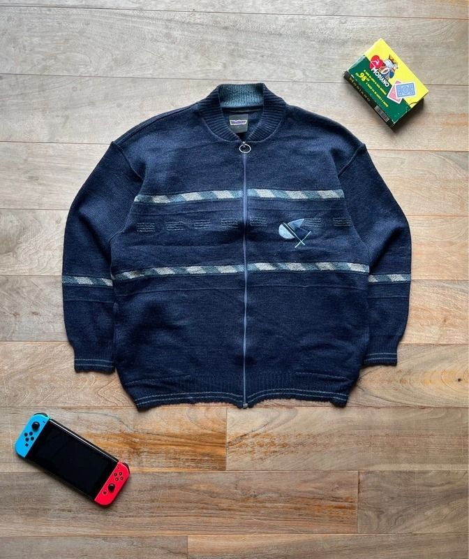 Other Vintage navy blue zip-up sweater product image
