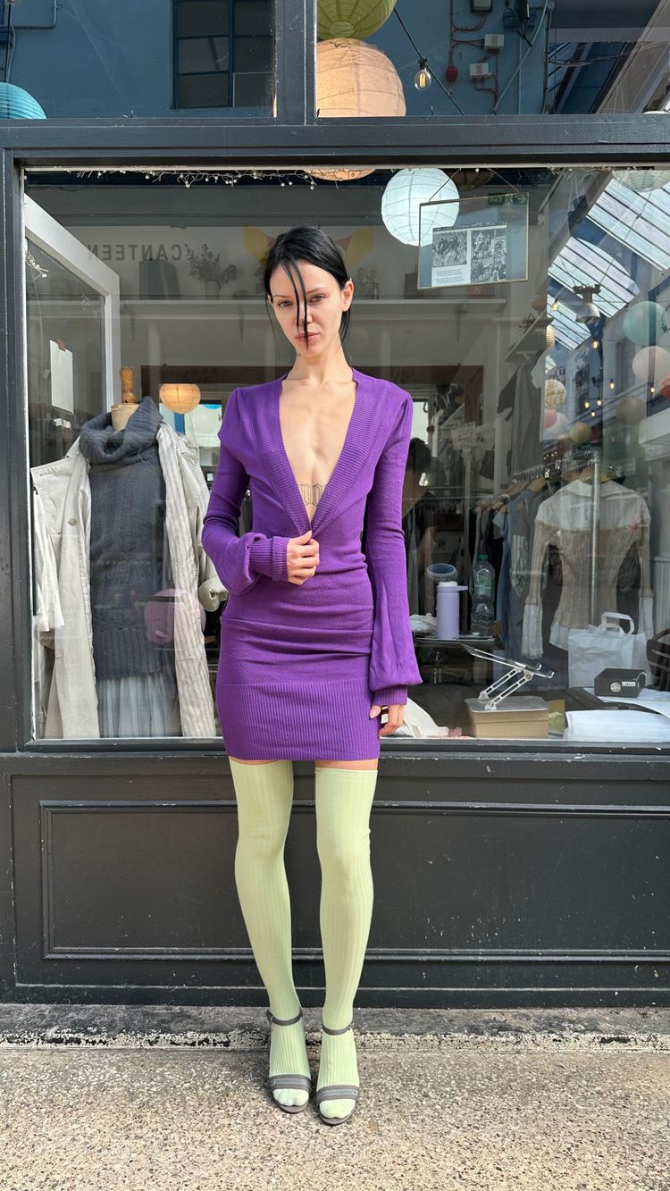 Jane norman purple knit backless jumper dress image 3