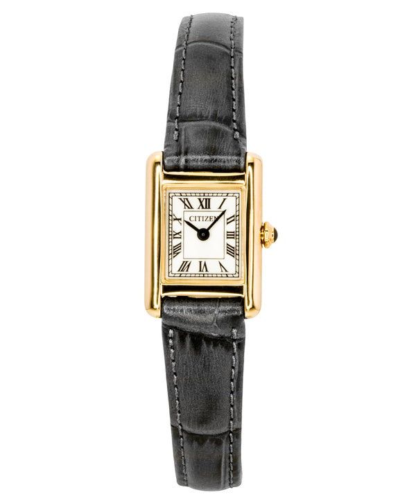Citizen Analog Leather Strap Silver Dial Eco-Drive EG2799-18W Women's Watch obraz 1