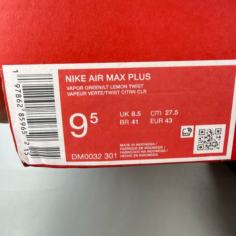 Nike Air Max Plus TN UK 8.5 Vapor Green Lemon Twist Men's Trainers DM0032-301 imagen 5