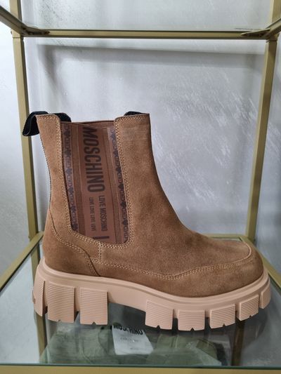 Moschino Brown Suede Ankle Boots