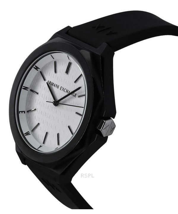 Armani Exchange Silicone Strap White Dial Quartz AX4600 Men's Watch imagen 4