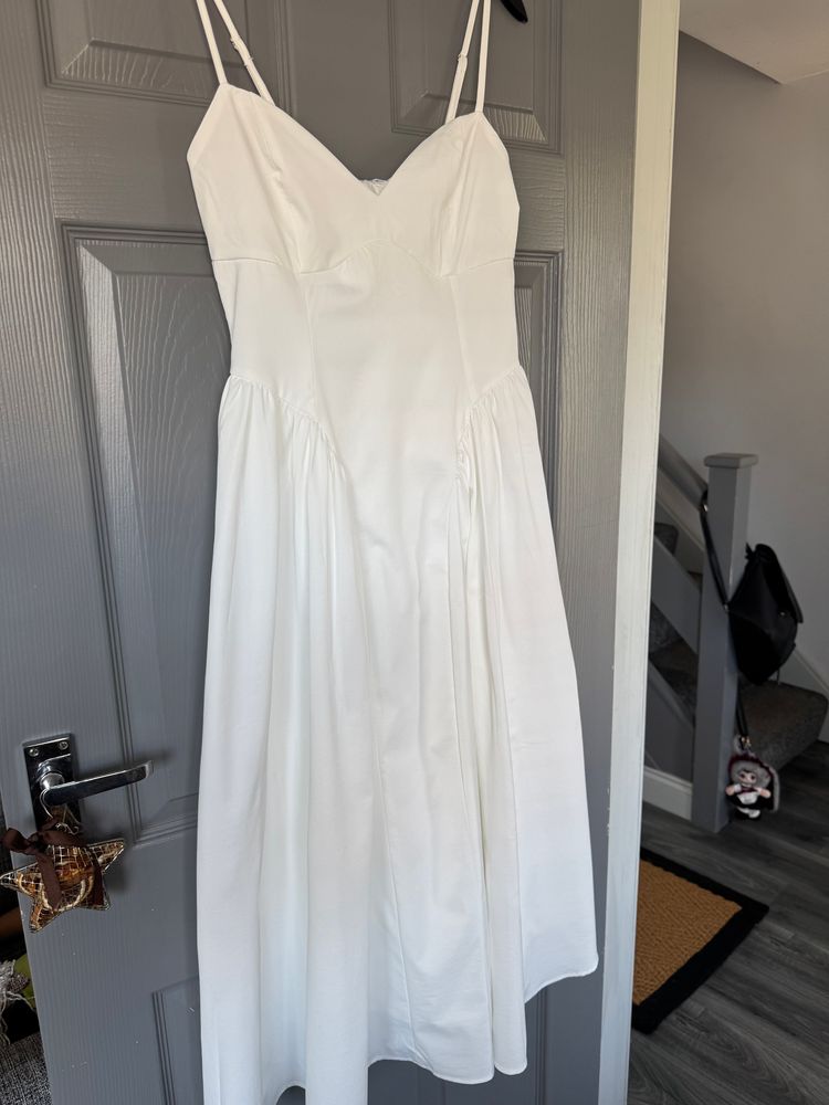 Immagine di White Sleeveless Midi Dress (S) 3