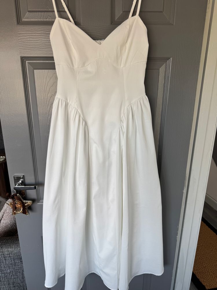 Immagine di White Sleeveless Midi Dress (S) 6