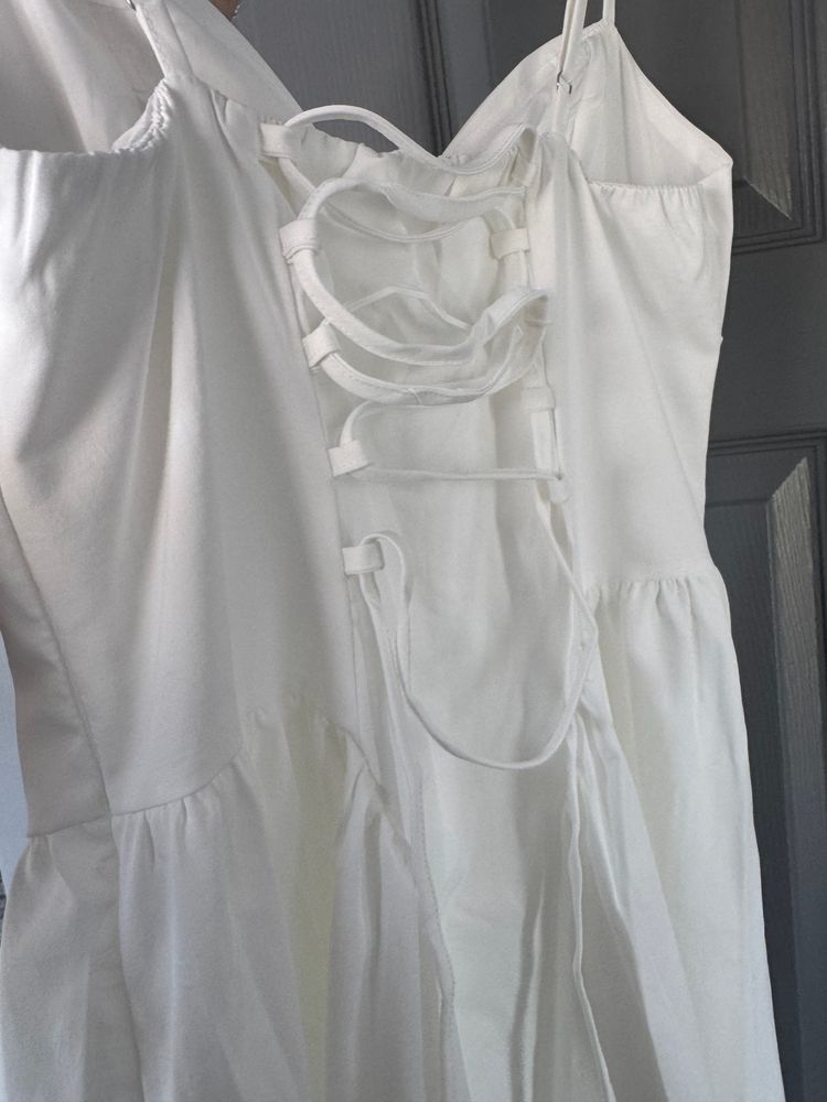 Immagine di White Sleeveless Midi Dress (S) 5