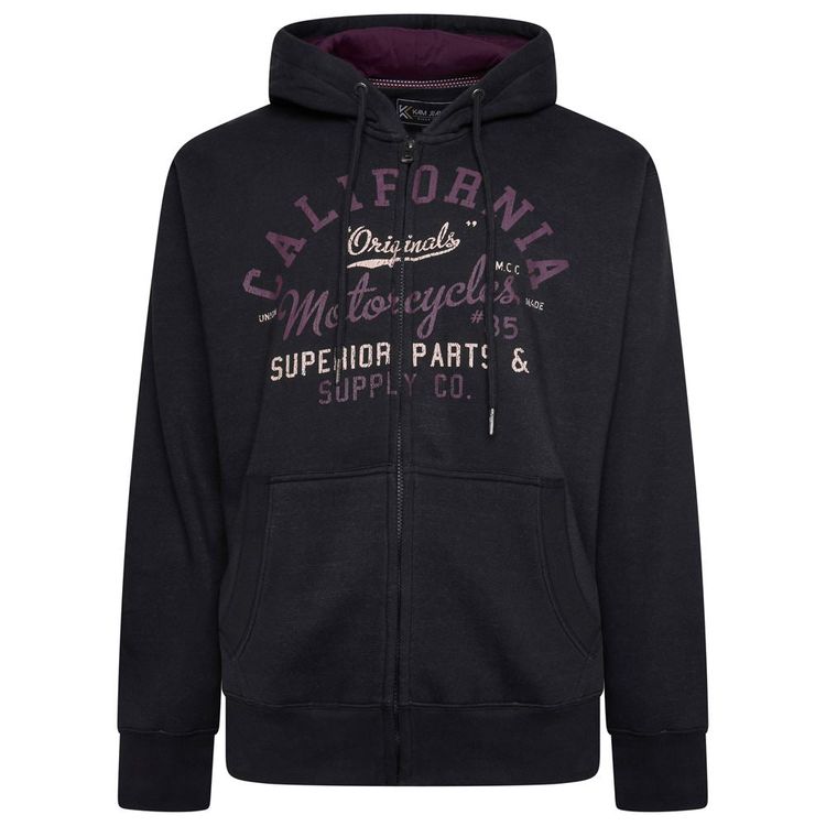 Kam Plus Size California Zip Thru Hoody For Men in 3 Colours, 2XL-8XL image 5