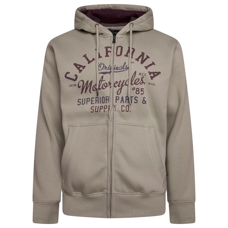 Kam Plus Size California Zip Thru Hoody For Men in 3 Colours, 2XL-8XL image 1