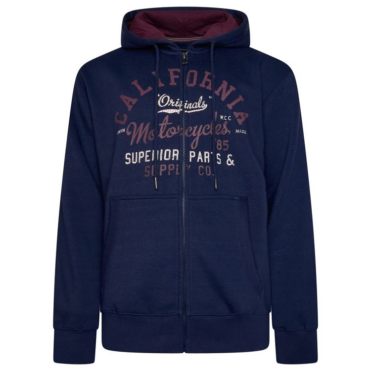 Kam Plus Size California Zip Thru Hoody For Men in 3 Colours, 2XL-8XL image 4
