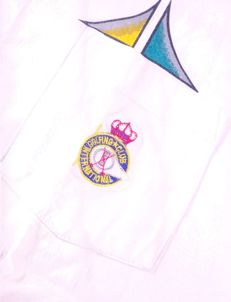 Boss White Golf Shirt With Colorful Geometric Print image 2
