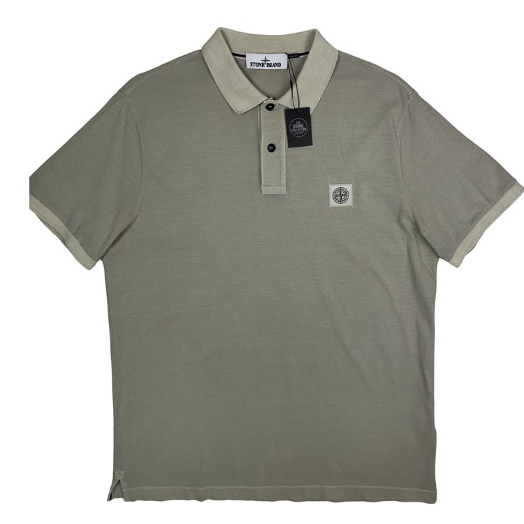 Polo Stone Island verde salvia claro manga corta - talla 2XL