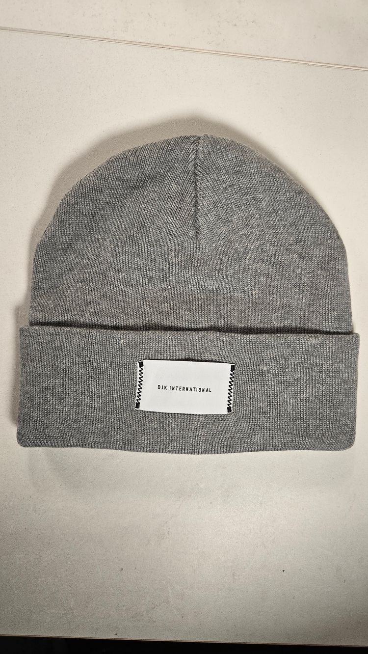 B129 DJK Core Patch Grey Beanie Brand New