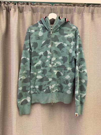 Bape Shark Double Zip Hoodie Green