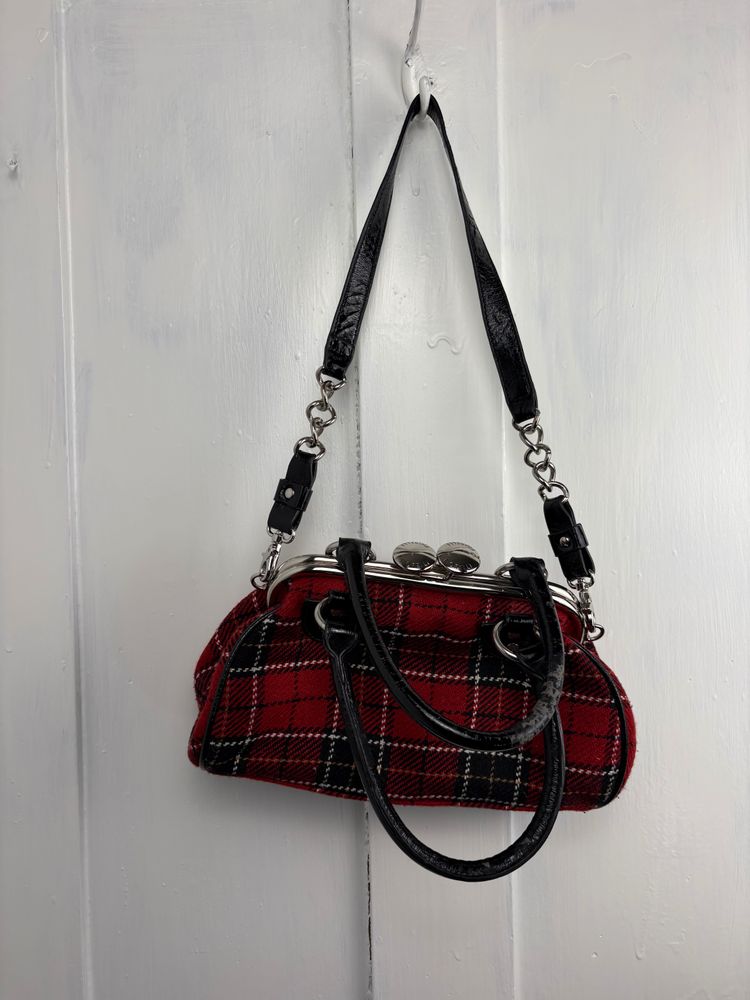 Other Y2K Plaid Handbag With Black Handles And Silver Clasp product image
