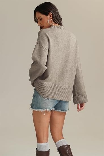 Beige Oversized Knit Sweater image 4